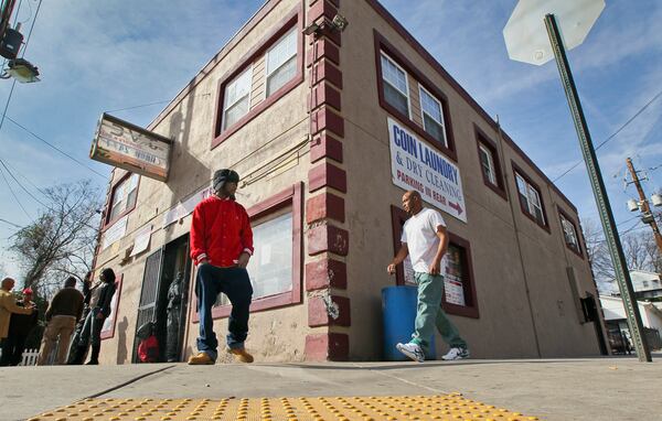 The corner of McDaniel and Delvan streets in 2012, shortly after it became notorious for a gang attack.