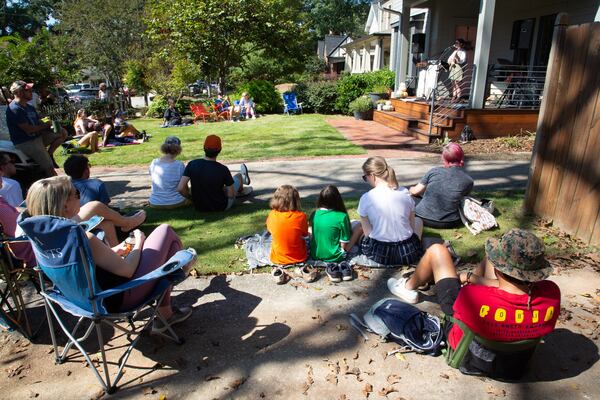 Casey Harper performs during Oakhurst Porchfest in the Decatur neighborhood on Saturday, October 8, 2021. About 200 bands participate on porches and front lawns, and thousands of people attend. (Photo: Steve Schaefer for The Atlanta Journal-Constitution)