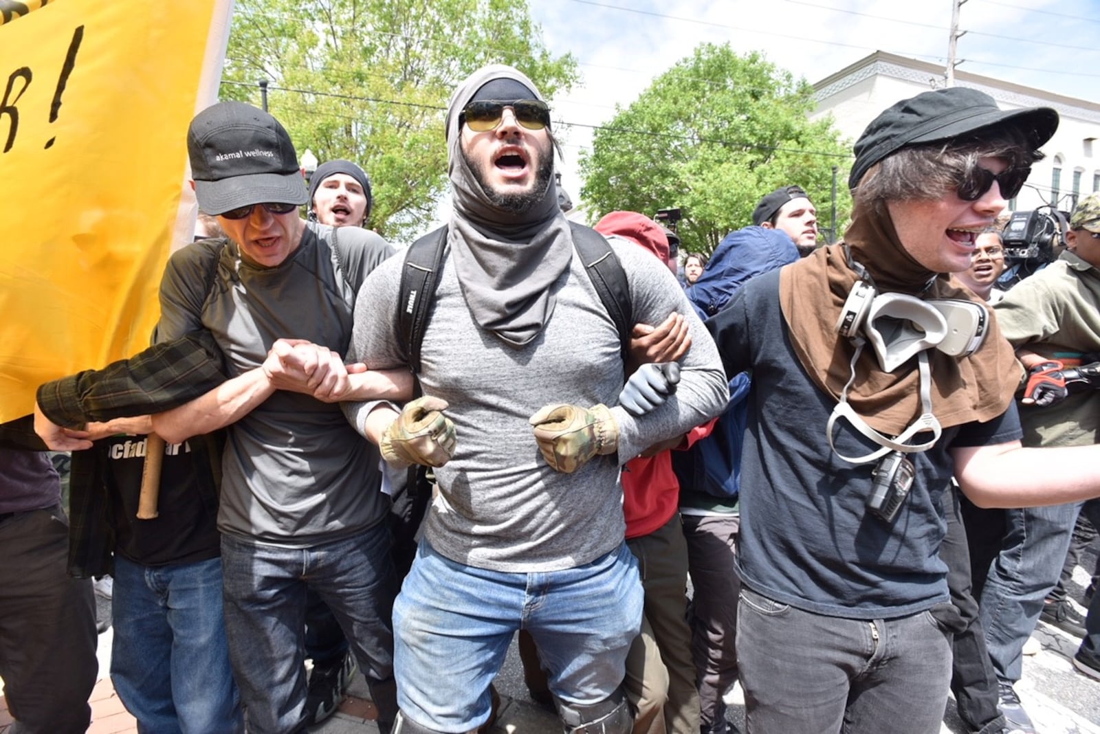 A neo-Nazi rally scheduled for Saturday afternoon in Newnan, Ga., was met by a large contigent of counterprotesters and law enforcement officers.