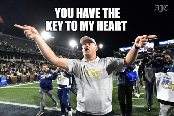 Georgia Tech football coach Brent Key isn't above a dad joke.