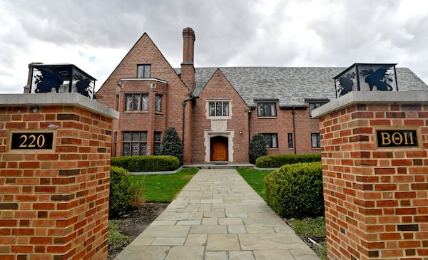 Penn State's former Beta Theta Pi fraternity house on Burrowes Road sits empty after being shut down in State College, Pa. Centre County, Pa., after the death of new pledge Tim Piazza.  