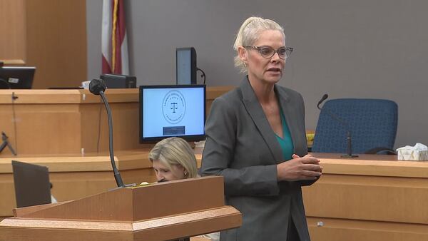 Defense attorney Tracy Drake during opening statements of the trial against her client Miles Bryant, who was charged with murder and kidnapping in the death of 16-year-old Susana Morales.