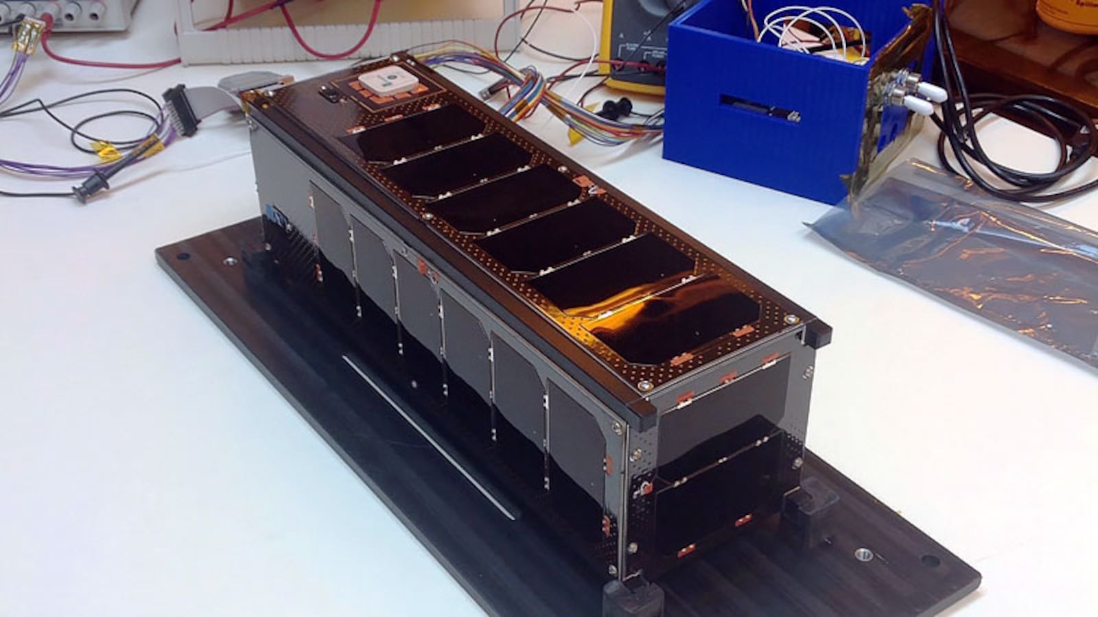 University of Georgia students and faculty created this satellite that will be sent into space. The satellite will take images of Georgia’s coast to look for how the wetlands are changing, coastal water quality and algae dynamics.