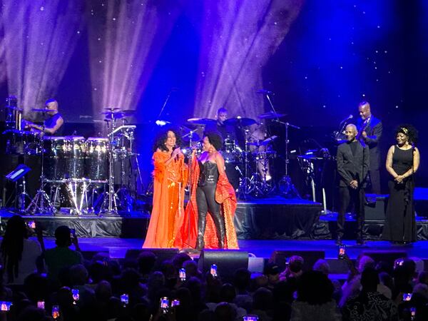 Diana Ross dueted "Count on Me" with her daughter Rhonda Ross Kendrick during the May 10, 2024 concert at Cadence Bank Amphitheatre at Chastain Park. RODNEY HO/rho@ajc.com