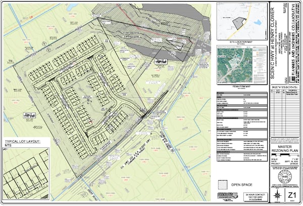 Meritage Homes of Georgia plan to build 90 townhomes on about 14.7 acres of land at 2465 Scenic Highway S. (Courtesy of City of Snellville)