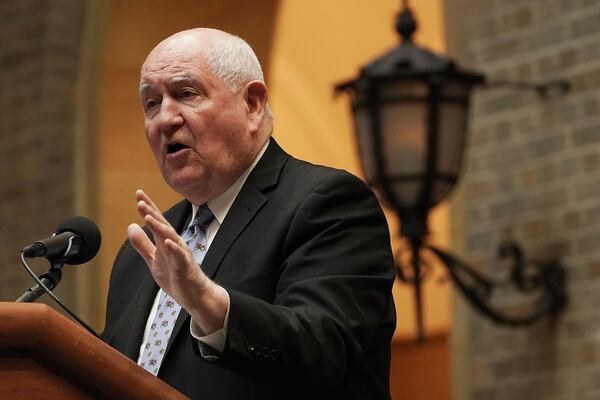 U.S. Secretary of Agriculture Sonny Perdue is facing ethics complaints that he is using his position to support the reelection of President Donald Trump. The complaints deal with the inclusion of a promotional letter from Trump inside food boxes that the Department of Agriculture distributes to the needy. (Photo by Alex Wong/Getty Images)