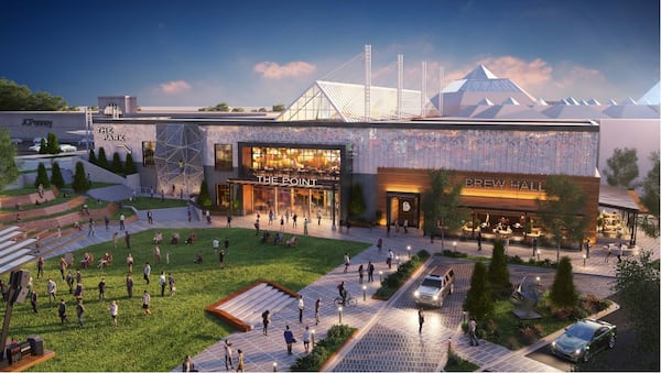 This is a proposed rendering for the redeveloped North Point Mall entrance. 