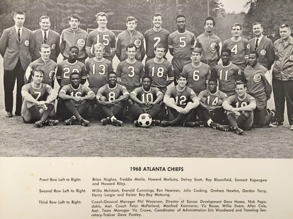 The championship 1968 Atlanta Chiefs, in black and white, of course. (Photo courtesy of Dick Cecil)