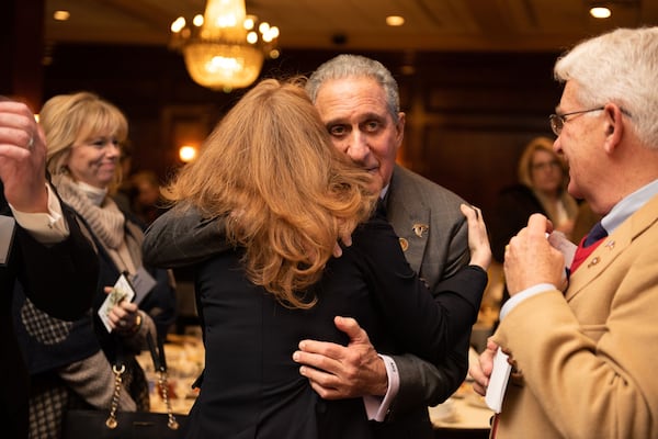 Arthur Blank congratulates Stephanie Blank on being honored for her philanthropic work. Photo: Kristen Alexander