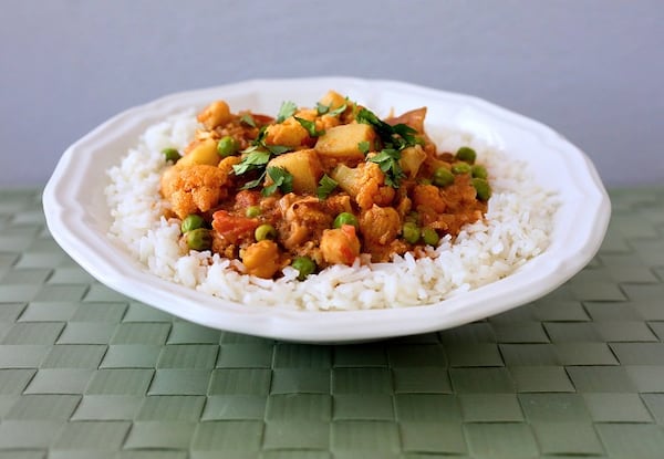 Indian-Style Vegetable Curry with Potatoes and Cauliflower, photographed on Wednesday, Feb. 22, 2017, is a vegan dish prepared by Dan Neman in the St. Louis Post-Dispatch kitchen. (Christian Gooden/St. Louis Post-Dispatch/TNS)