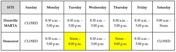 New hours for DeKalb County Board of Health's COVID-19 vaccination sites. SPECIAL PHOTO