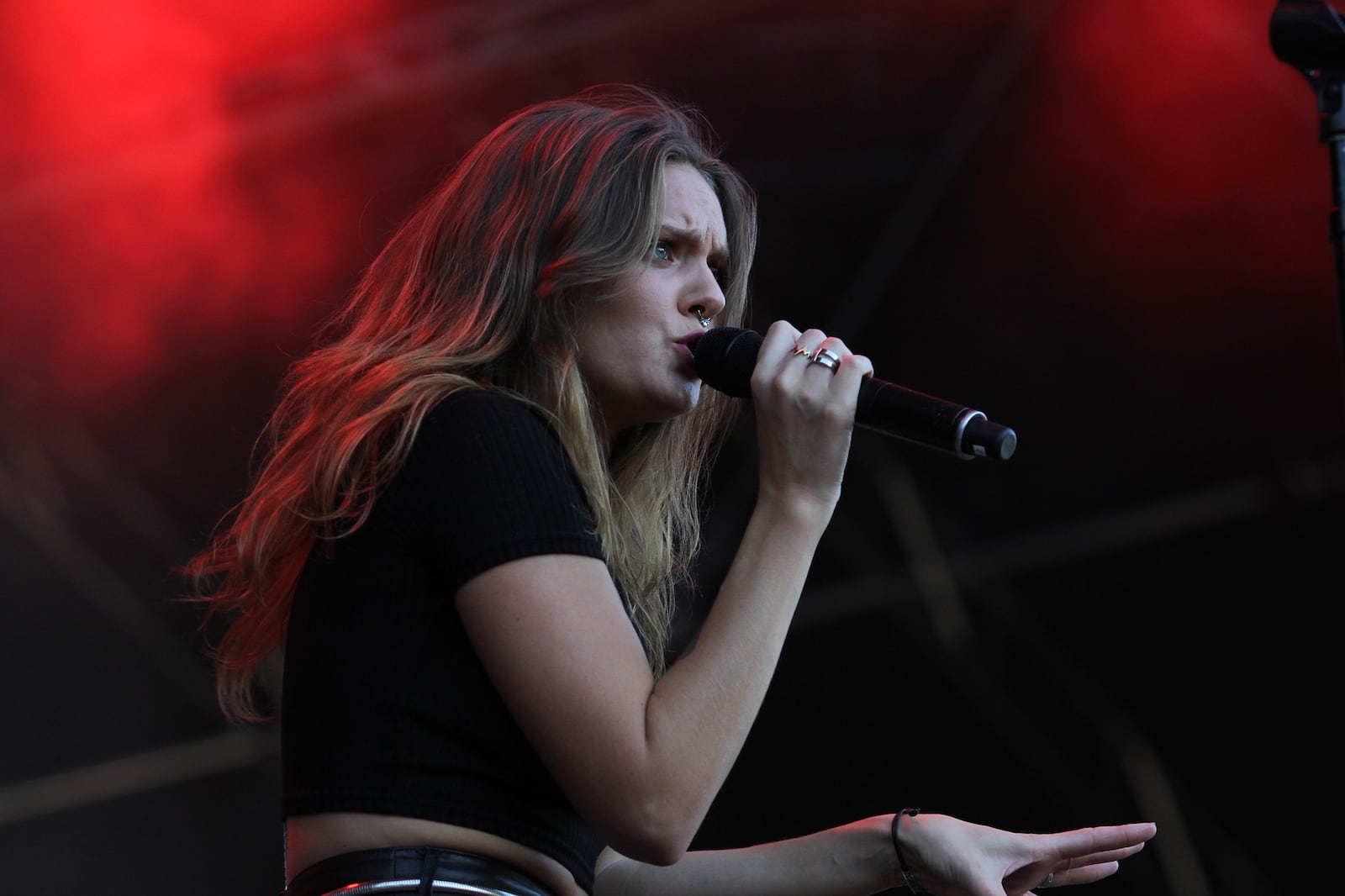 Swedish singer, songwriter Tove Lo, starts her set with songs "My Gun," Not on Drugs," and "Got Love," on day one of the annual Music Midtown music festival, Friday, September 18, 2015. (Akili-Casundria Ramsess/Special to the AJC)