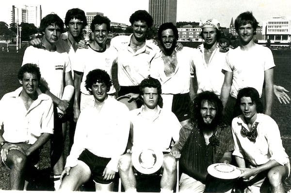 Charlie Bliss, shown top right with his Ultimate Frisbee team, had a passion for sport and played at Harvard and with other teams for years. Bliss, an Atlanta attorney who impacted state law in Georgia in cases of the poor, disabled and needy, died suddenly. Courtesy