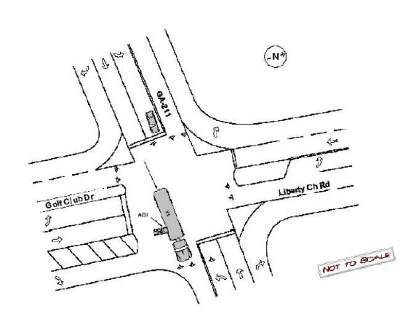 This sketch in the Georgia Department of Public Safety incident report shows a recount of the incident. 