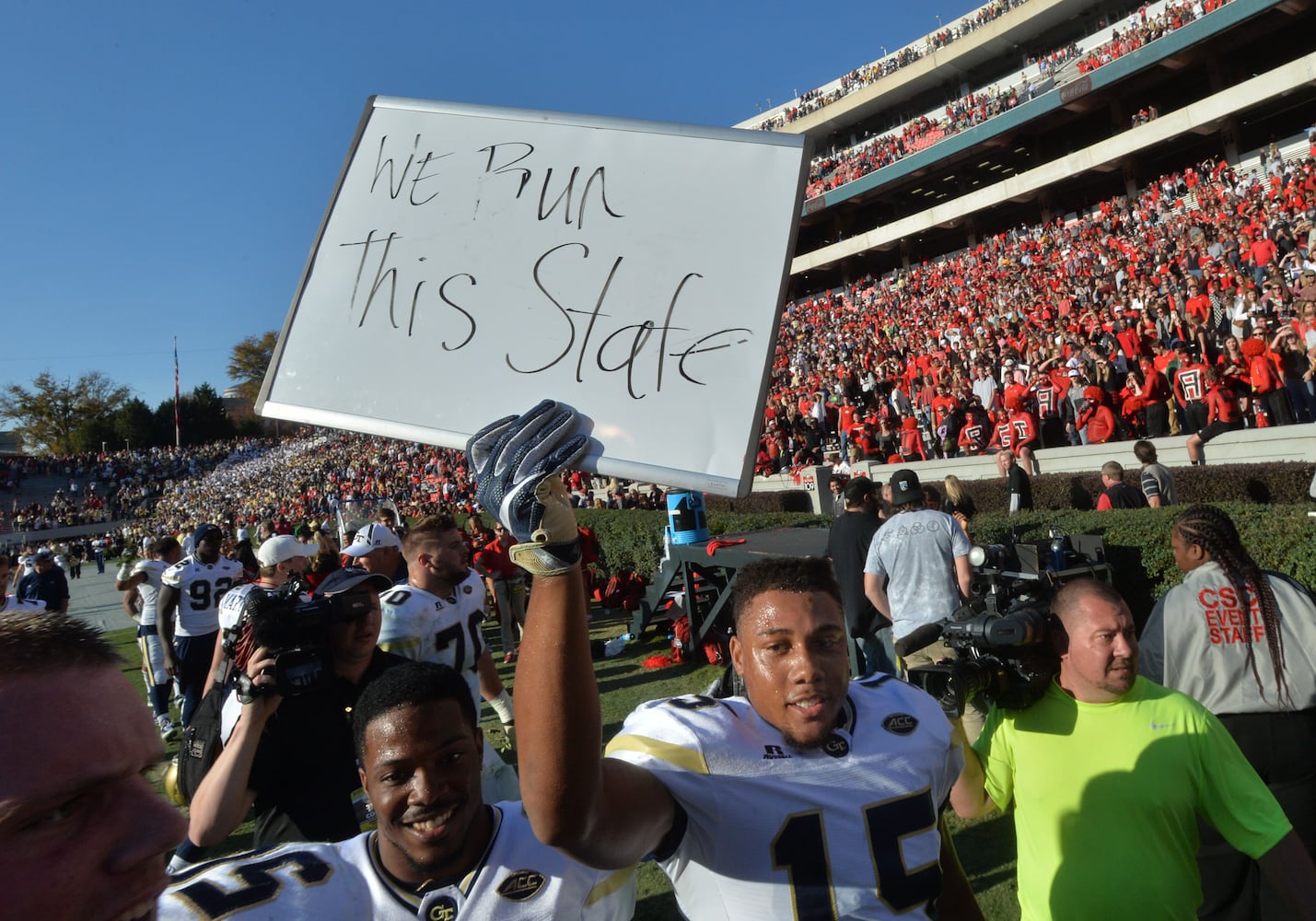 Jackets celebrate against the SEC