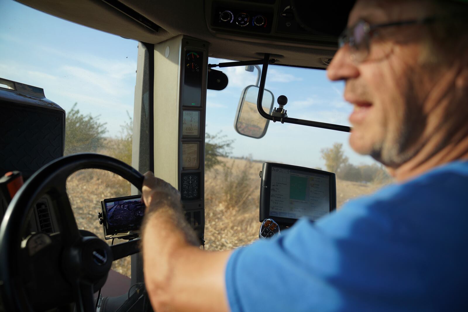 Randy Robinson tills a corn field in preparation for the winter, in Worthington, Minn., on Monday, Oct. 21, 2024. (AP Photo/Jessie Wardarski)