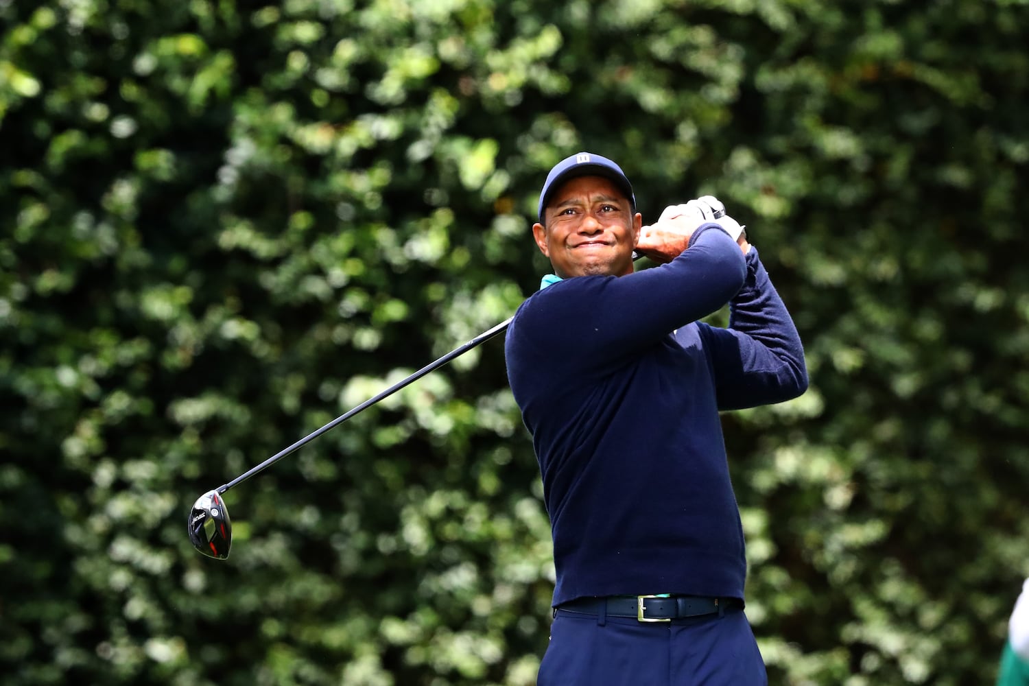 Tiger Woods' second round at the Masters