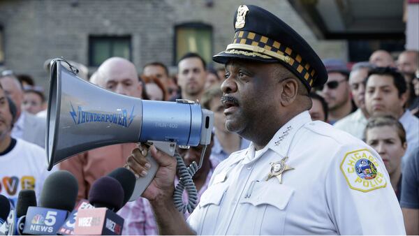 Chicago Police Superintendent Eddie Johnson speaks at a June 2016 vigil. Johnson, 59, was found asleep at the wheel of his car shortly after midnight Thursday, Oct. 17, 2019. Mayor Lori Lightfoot said Johnson drank at dinner prior to the incident.