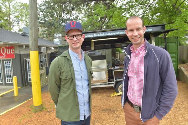 Matt and Ted Lee at Heirloom BBQ in Vinings for their Ovation show "Southern Uncovered with the Lee Bros" airing June 21, 2015. CREDIT: Ovation