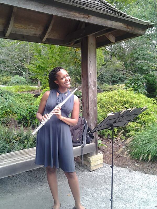 Tara Byrdsong, shown here in 2002, learned both mastery of classical flute and how to navigate the world of classical music in the ASO’s Talent Development Program. 
(Courtesy of Jon Ross)