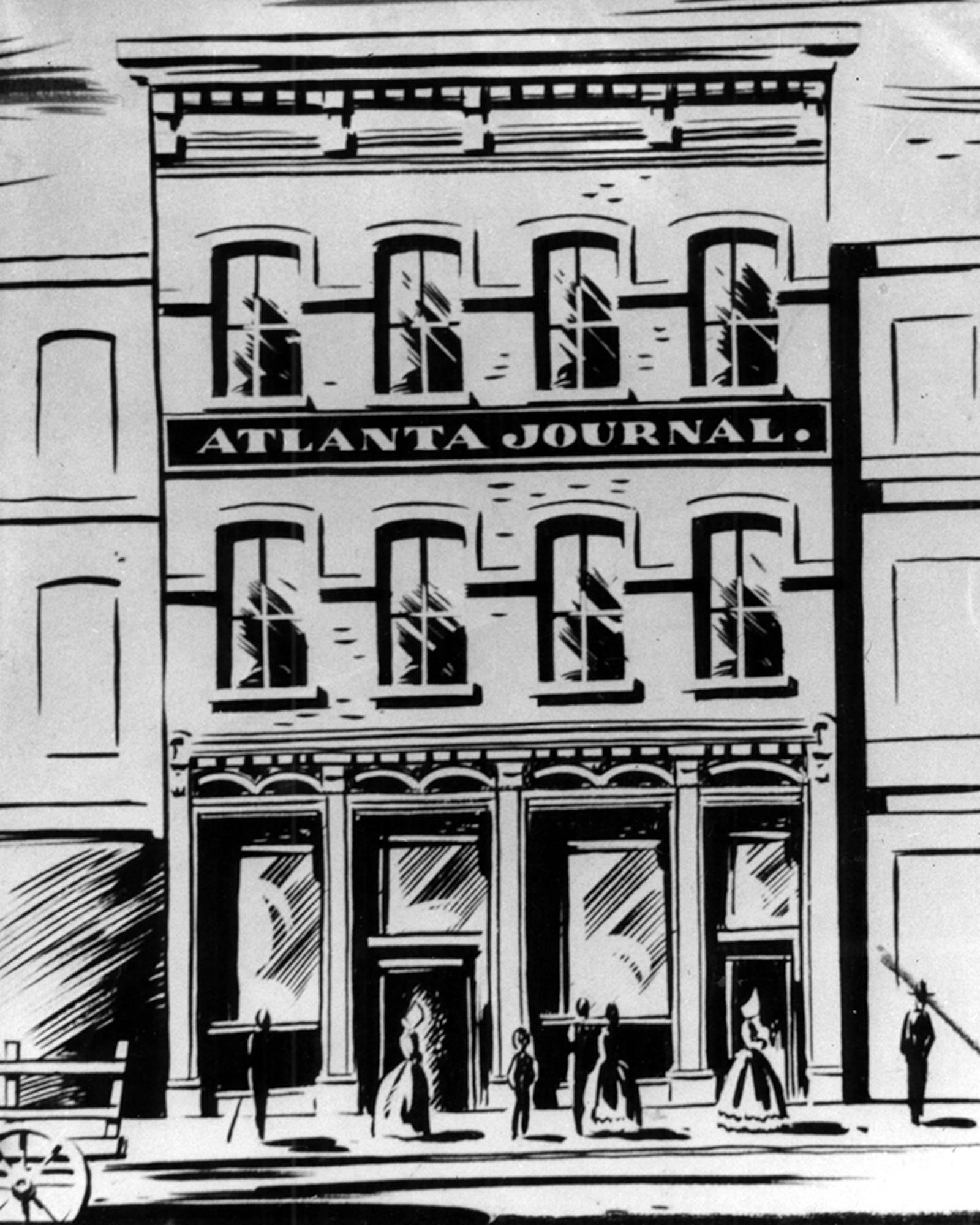 This illustration is from one of the Journal’s two South Broad Street addresses. (AJC file)