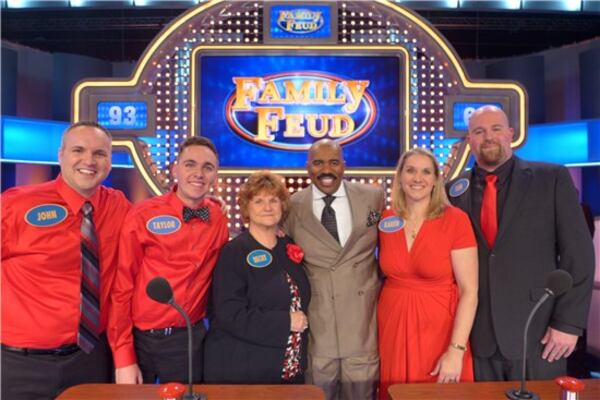 John Evans, Taylor Gagnon, Becky Evans, Karen Williams and Tom Williams will appear on an episode of "Family Feud" next week. (Photo via city of Snellville)