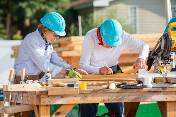 MISHAWAKA, INDIANA, USA (08/27/18)-Rosalynn and Jimmy Carter at work on Monday in Mishawaka, Indiana as part of Habitat’s Jimmy & Rosalynn Carter Work Project. Habitat for Humanity International/Jason Asteros