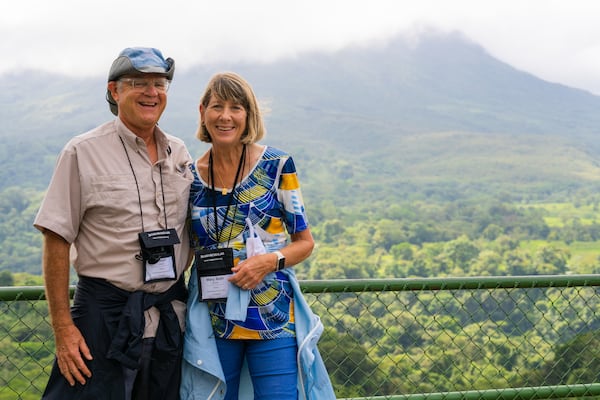 Mary Beth Kensell (right) and Ralph Kensell at Místico Arenal Hanging Bridges
nature preserve in Costa Rica.