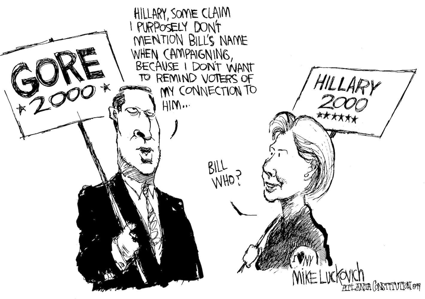 Vintage Hillary Clinton cartoons by AJC's Mike Luckovich