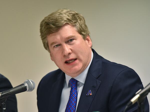 February 24, 2017 Atlanta - Atlanta mayoral candidate Peter Aman, former chief operating officer, speaks during Candidates Forum at Georgia State Bar Headquarters on Friday, February 24, 2017. HYOSUB SHIN / HSHIN@AJC.COM