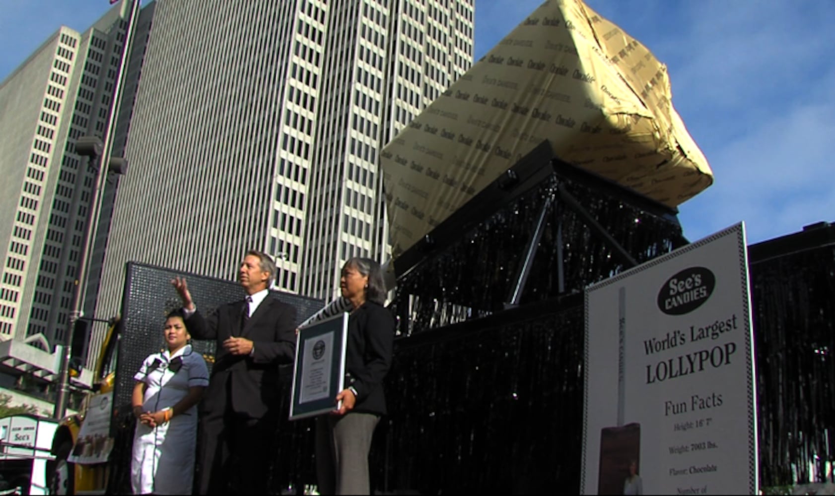 The world's largest lollypop made by See’s Candies