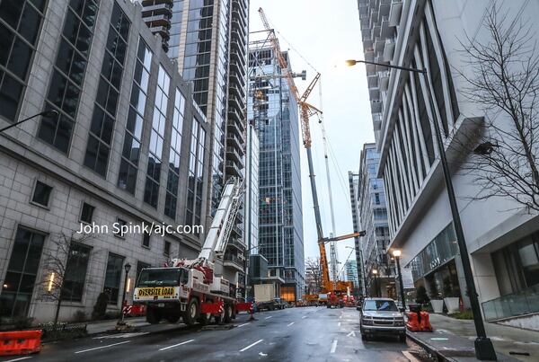 Several blocks of Midtown remained closed Monday.