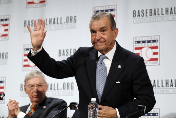 Braves Vice Chairman John Schuerholz, elected to baseball’s Hall of Fame last week, continues to lead the team’s search for a new spring-training home. (AP Photo/Alex Brandon)