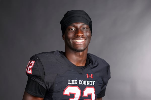 2024 AJC Super 11 Lee County running back Ousmane Kromah poses at Lee County high school, Tuesday, July 30, 2024, in Leesburg Ga. (Jason Getz / AJC)
