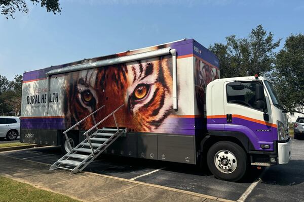 A mobile health care unit operated by Clemson University’s rural health program offers mammograms and other preventive services to patients in rural and underserved parts of South Carolina. (Lauren Sausser/KFF Health News)