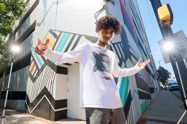 Afro-Latin singer-songwriter Chicocurlyhead, originally from Panama and raised in Atlanta, poses for a photograph in downtown Atlanta on Thursday, June 13, 2024. He is set to release his new EP on June 21.
(Miguel Martinez / AJC)