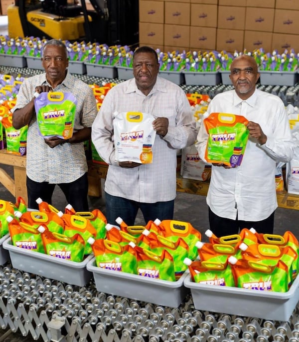 True Laundry co-founders from left: Abdur-Rahim Shaheed, Malik Saleem and Ali B. Muhammad. The College Park-based company’s flagship product is a concentrated detergent that is now available in stores in 25 states.