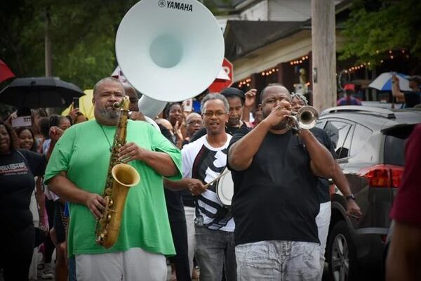 East Point residents and visitors from varying parts of Atlanta participated in a parade, marching to celebrate the newly named Ballethnic Way on June 28. (Photo Courtesy of Alex Amos)