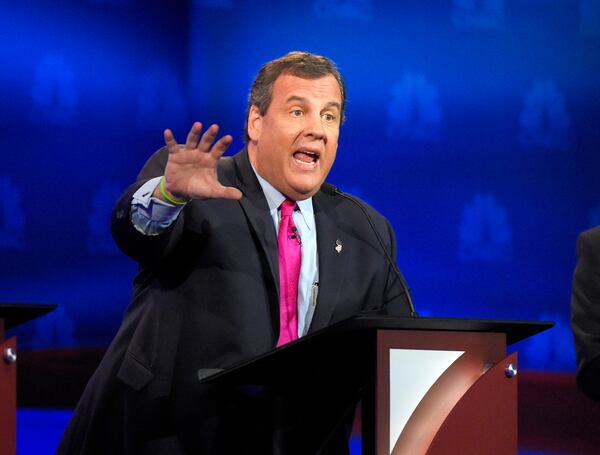 Chris Christie makes a point during the CNBC Republican presidential debate at the University of Colorado, Wednesday, Oct. 28, 2015, in Boulder, Colo. (AP Photo/Mark J. Terrill)