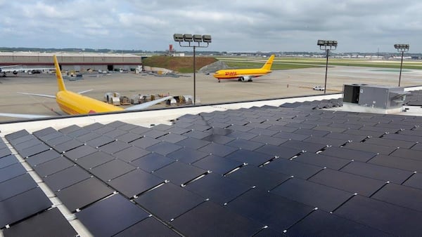 The DHL Express regional hub at Hartsfield-Jackson has a solar array on the roof. Source: DHL Express