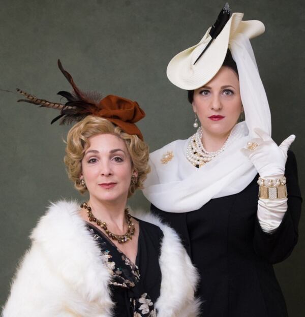 Pamela Gold (left, as Elizabeth Arden) and Mary Nye Bennett (as Helena Rubinstein) co-star in the Atlanta Lyric Theatre musical “War Paint.” CONTRIBUTED BY CASEY GARDNER PHOTOGRAPHY