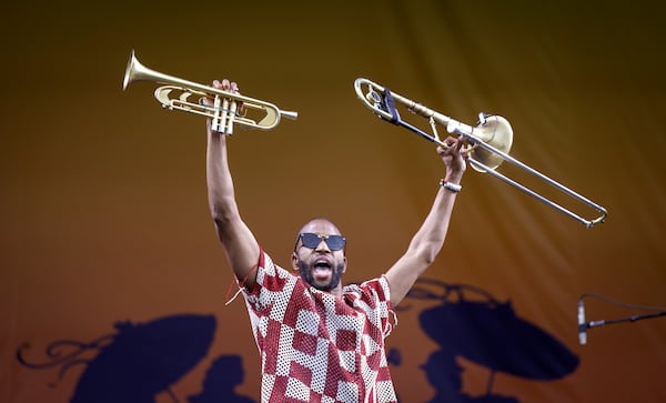 FILE - Trombone Shorty & Orleans Avenue perform on the Festival Stage during the New Orleans Jazz & Heritage Festival, May 5, 2024, in New Orleans. (Brett Duke/The Times-Picayune/The New Orleans Advocate via AP, File)