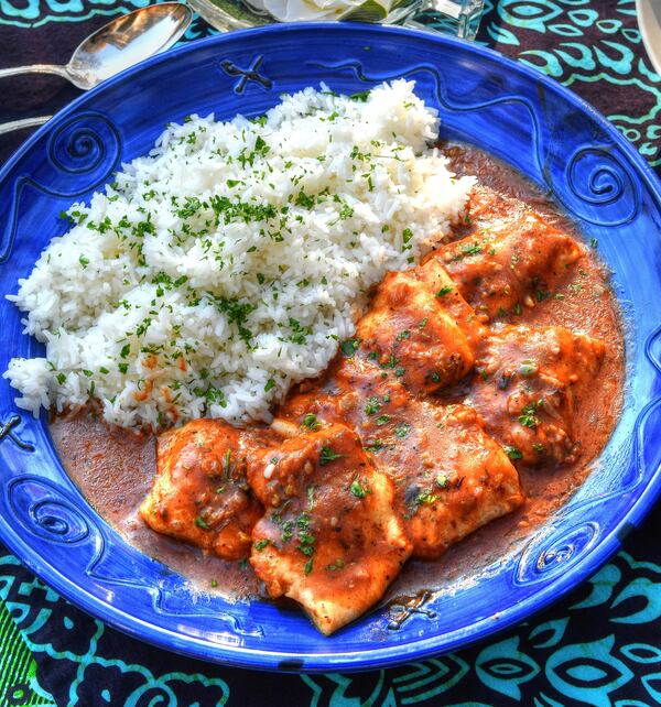 This Catfish Étouffée is from Toni Tipton-Martin's "Jubilee: Recipes From Two Centuries of African American Cooking" (Clarkson Potter). The dish makes for an excellent main course to pair with traditional New Year's Day fare of greens and black-eyed peas. (Styling by Wendell Brock / Chris Hunt for the AJC)