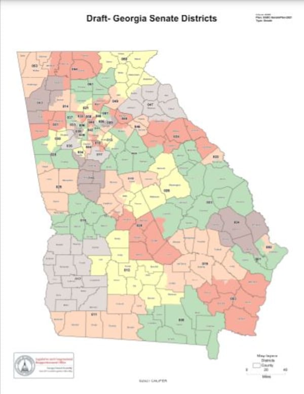 Georgia Senate Democrats have released a map of proposed changes to the chamber's districts.