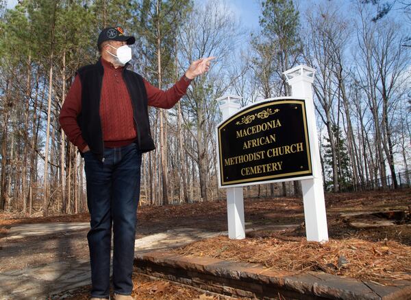 Kirk Canaday is a member of the Johns Creek Historical Society and has urged city officials to preserve historically Black Macedonia Cemetery. STEVE SCHAEFER FOR THE ATLANTA JOURNAL-CONSTITUTION