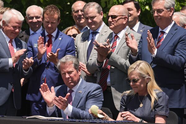 Gov. Brian Kemp after signing the Georgia Promise Scholarship Act in April.