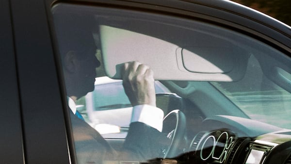 Former Trump Campaign Chairman Paul Manafort leaves his home in Alexandria, Va., Monday, Oct. 30, 2017, in Washington. (AP Photo/Andrew Harnik)