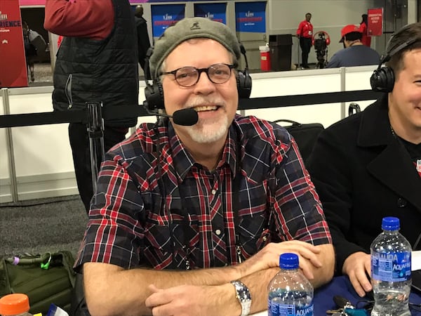 Eric Von Haessler at the Super Bowl media row in 2019. RODNEY HO/rho@ajc.com