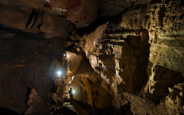 Pettijohn's Cave is located in Walker County and has several different rooms, the first of which is shown here.