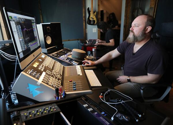  Hopkins recently opened a private studio, where he's working on a solo album. Photo: Curtis Compton/ccompton@ajc.com